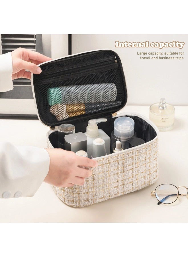 MXM 2 Pack Large Cosmetic Bag Organizer Makeup Pouch Portable Travel Bag Toiletry Bag Cosmetic Brush Storage Bag (2-Pack,Random Color) - Image 2